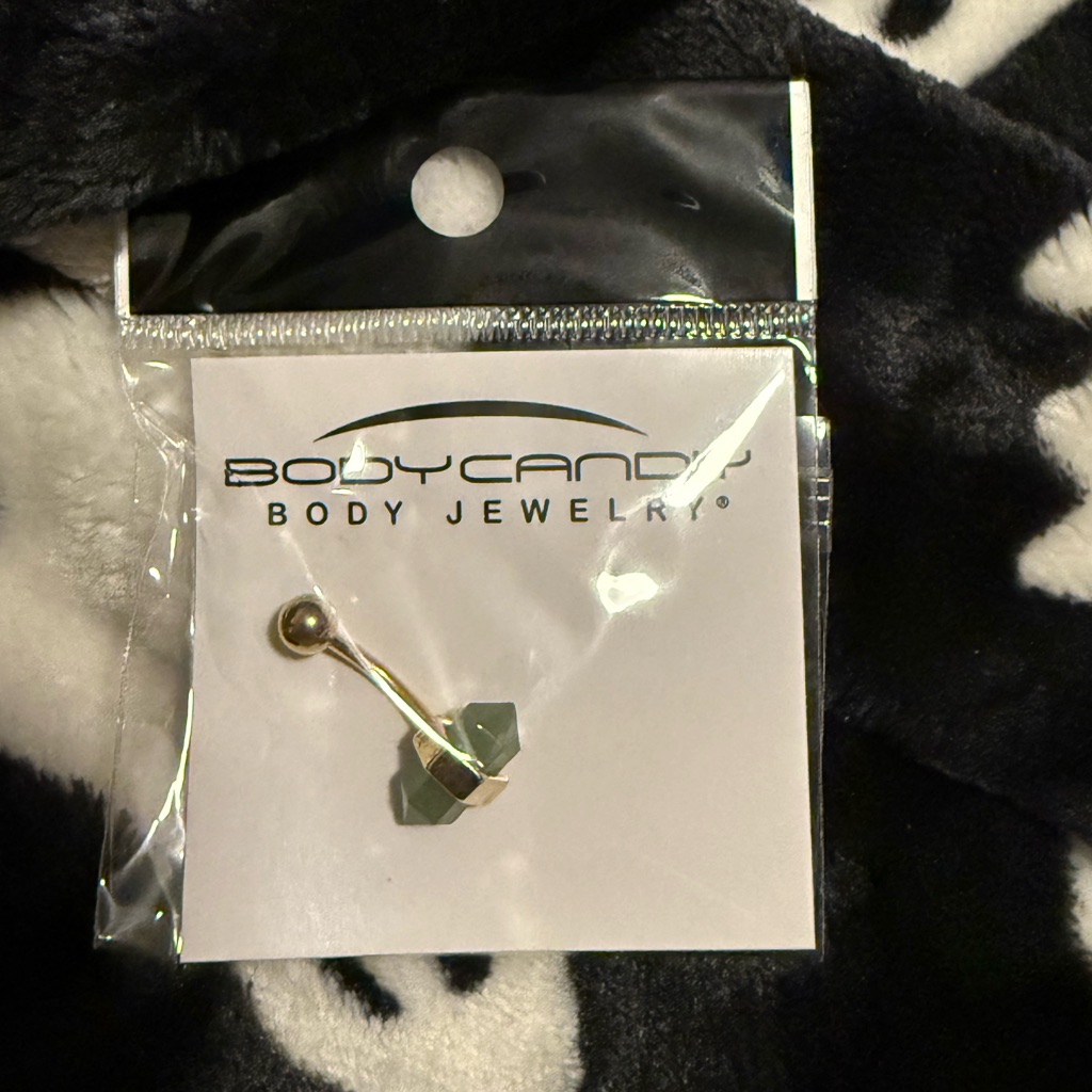Gold And Green Belly Ring